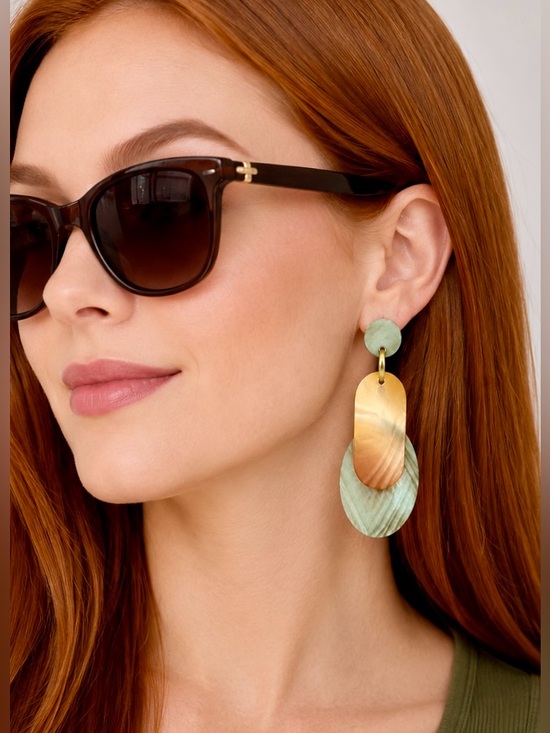 Jewelry - Oversized Oval-Shaped Acrylic Minimalist Statement Earrings